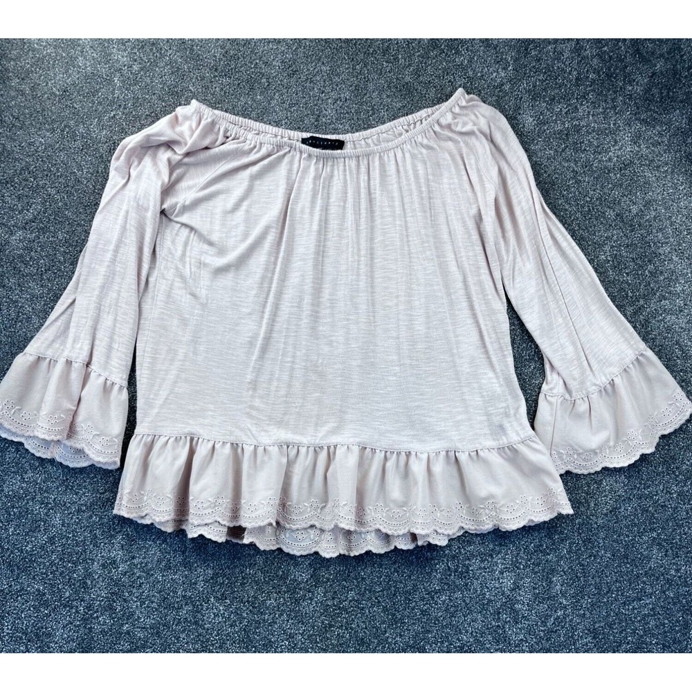 Sanctuary Womens Off-Shoulder Ruffled Top Medium
